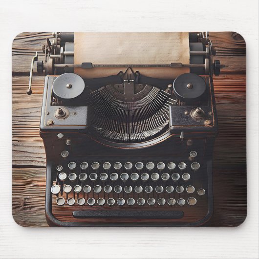 Retro-Schreibmaschine mit Papier Mousepad (Vorne)