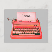 Retro-Schreibmaschine Personalisiert Vintag Valent Postkarte (Vorderseite)