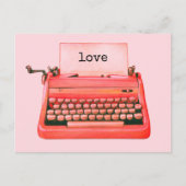 Retro-Schreibmaschine Personalisiert Vintag Valent Postkarte (Vorderseite)