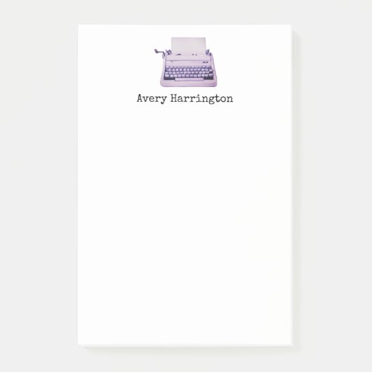 Retro-Schreibmaschine Personalisierte dunkle Akade Post-it Klebezettel (Vorderseite)