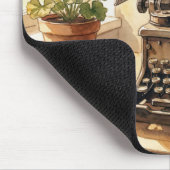 Retro Schreibmaschine Wasserfarbe Mousepad (Ecke)