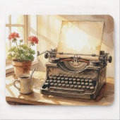 Retro Schreibmaschine Wasserfarbe Mousepad (Vorne)