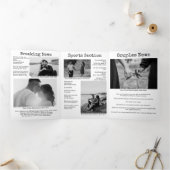 Retro Schreibmaschine Wedding Newspaper Personalis Dreifach Gefaltete Urlaubskarte (Innenseite)