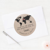 Retro Schreibmaschine Weltkarte Vielen Dank für Ih Runder Aufkleber (Umschlag)