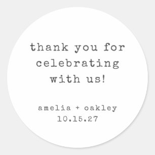 Retro Schreibmaschine White Custom Wedding Vielen  Runder Aufkleber