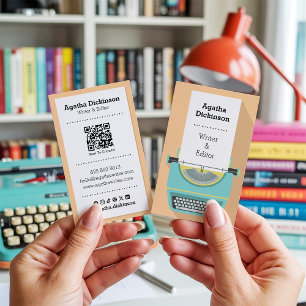 Retro-Schreibmaschinen-QR-Code Professional Writer Visitenkarte