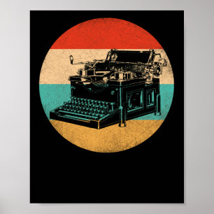 Retro-Schreibmaschinen-Schreib-Shirt Vintage-Schri Poster