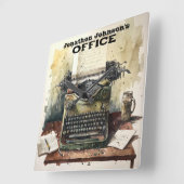 Retro-Schreibmaschinenuhr Quadratische Wanduhr (Winkel)