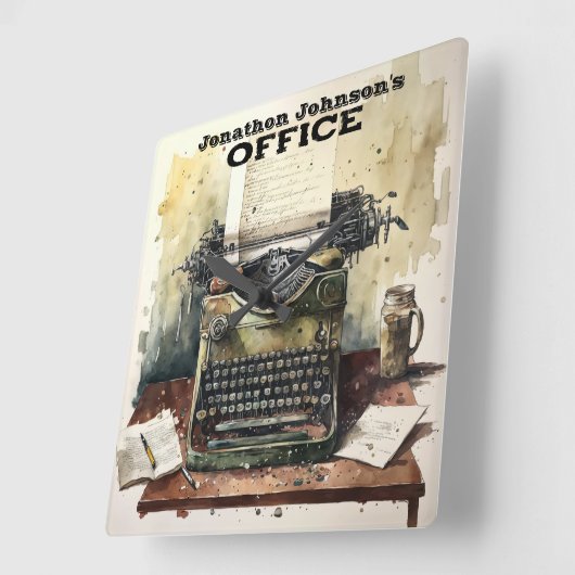 Retro-Schreibmaschinenuhr Quadratische Wanduhr (Winkel)