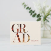 Retro-Schrift-Abschlussankündigung für die High Sc Postkarte (Stehend Vorderseite)