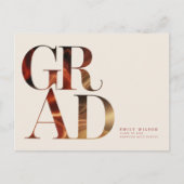 Retro-Schrift-Abschlussankündigung für die High Sc Postkarte (Vorderseite)