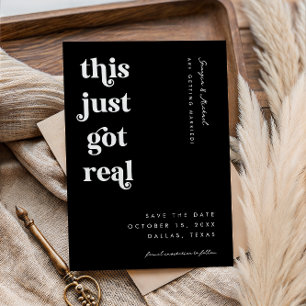 Retro-Schrift Dieses ist jetzt wirklich lustig Fet Save The Date