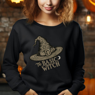 Retro-Schrift-Hexenhut-Halloween-Kostüm für Frauen Sweatshirt