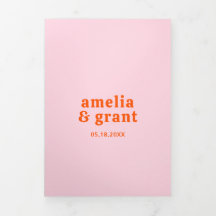 Retro-Schrift Orange und Pink QR-Code Foto-Hochzei