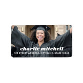 Retro Schriftart Abschluss Foto Rücksendeadresse Adressaufkleber (Vorne)