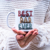 Retro Schriftart Bester Vater je Kind Name Vaterta