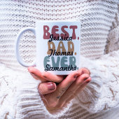 Retro Schriftart Bester Vater je Kind Name Vaterta Kaffeetasse