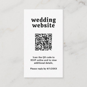 Retro Schriftart Black and White QR Code Moderne H Begleitkarte
