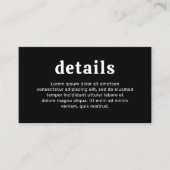 Retro Schriftart Black Modern Wedding Begleitkarte (Vorderseite)