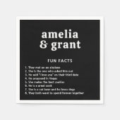 Retro Schriftart Black Modern Wedding Serviette (Vorderseite)