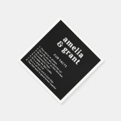 Retro Schriftart Black Modern Wedding Serviette (Ecke)