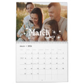 Retro Schriftart Custom Personalisiert 2025 Family Kalender (Mär 2026)
