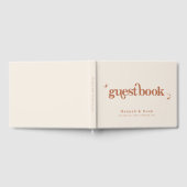 Retro Schriftart Groovy Terracotta Wedding Guest B Gästebuch (Voll)