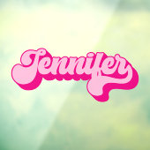 Retro Schriftart Hot Pink Jennifer Fensteraufkleber (Blatt 3)