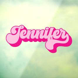 Retro Schriftart Hot Pink Jennifer Fensteraufkleber