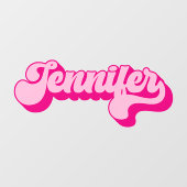 Retro Schriftart Hot Pink Jennifer Fensteraufkleber (Blatt)