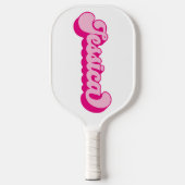 Retro Schriftart Hot Pink Jessica Pickleball Schläger (Vorderseite)