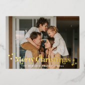 Retro Schriftart Modernes Foto Folien Feiertagskarte (Vorderseite)