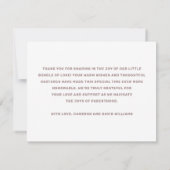 Retro Schriftart neues Baby Foto vielen Dank Ankündigung (Rückseite)