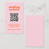 Retro Schriftart Orange und Pink QR Code Moderne H Begleitkarte (Vorne/Hinten)