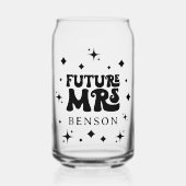 Retro Schriftart Personalisiert Future Mrs. Dosenglas (Vorderseite)