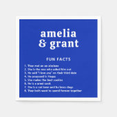 Retro Schriftart Royal Blue Modern Wedding Serviette (Vorderseite)