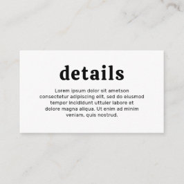 Retro Schriftart Schwarz und Weiß Moderne Hochzeit Begleitkarte