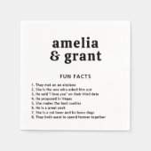 Retro Schriftart Schwarz und Weiß Moderne Hochzeit Serviette (Vorderseite)