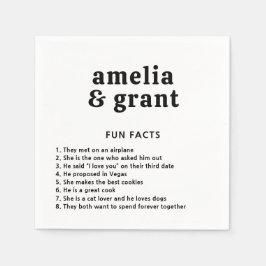 Retro Schriftart Schwarz und Weiß Moderne Hochzeit Serviette