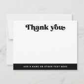 Retro Schriftart Schwarz-weiß jede Farbe Blindfarb Mitteilungskarte (Vorderseite)