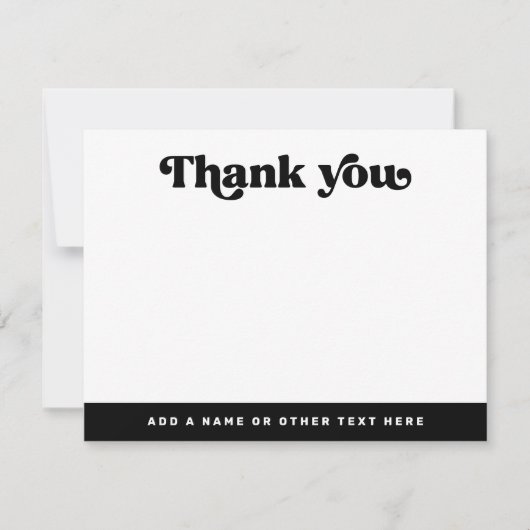 Retro Schriftart Schwarz-weiß jede Farbe Blindfarb Mitteilungskarte (Vorderseite)