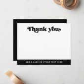 Retro Schriftart Schwarz-weiß jede Farbe Blindfarb Mitteilungskarte (Vorderseite/Rückseite Beispiel)