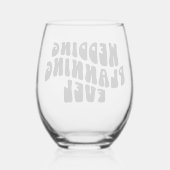 Retro Schriftart Verlobung Geschenke Hochzeitsplan Weinglas Ohne Stiel (Rückseite)