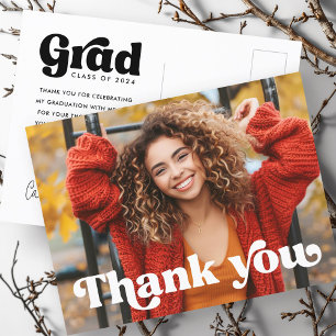 Retro-Schriftart Vollfoto Absolvent Abschluss Postkarte