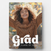 Retro Schriftart Vollstudium Foto Abschluss Fotoplatte (Vorderseite)