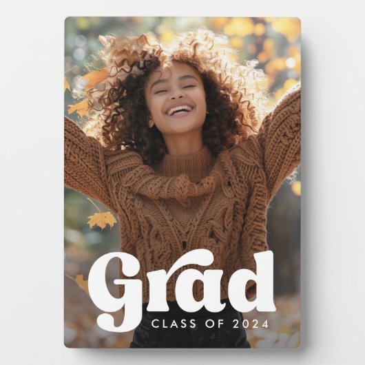 Retro Schriftart Vollstudium Foto Abschluss Fotoplatte (Vorderseite)