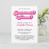 Retro-Schriftart Wartezeit Bachelorette Einladung (Stehend Vorderseite)