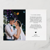 Retro Schriftart Wedding Vielen Dank Folieneinladung (Rückseite)