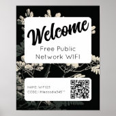 Retro Schriftart WIFI-Netzwerkkennwort QR-Code-Pos Poster (Vorne)