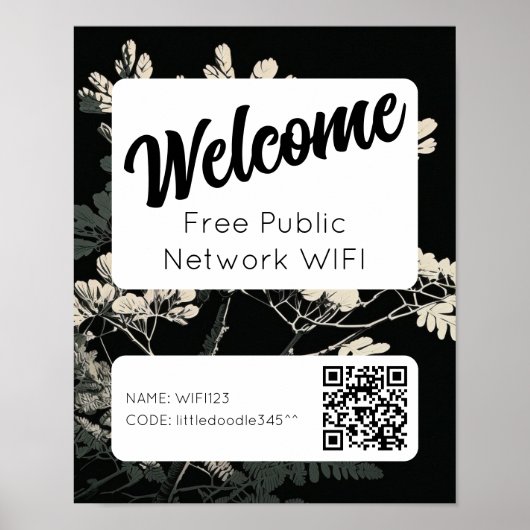 Retro Schriftart WIFI-Netzwerkkennwort QR-Code-Pos Poster (Vorne)